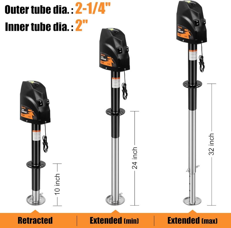 Photo 4 of (READ FULL POST) BEETRO 4000 lbs Electric Trailer Jack, Power Tongue Jack for Travel, Trailer, Camper, RV, 22" Lift, 12V DC, Black