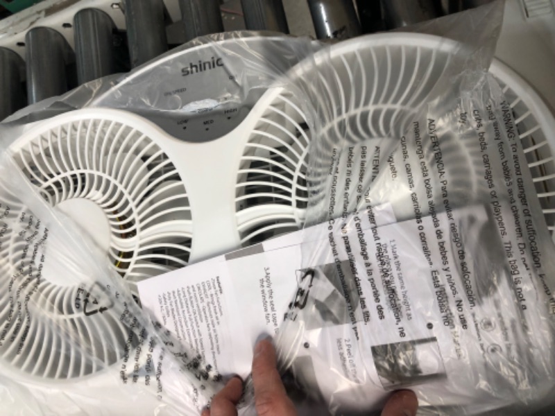 Photo 4 of (OPENED FOR INSPECTION)
Shinic 9 Inch Twin Window Fan with Remote, 3 Speeds, 3 Function,Panel, 22.5"-37" Fit Household Window Fans for Bathroom