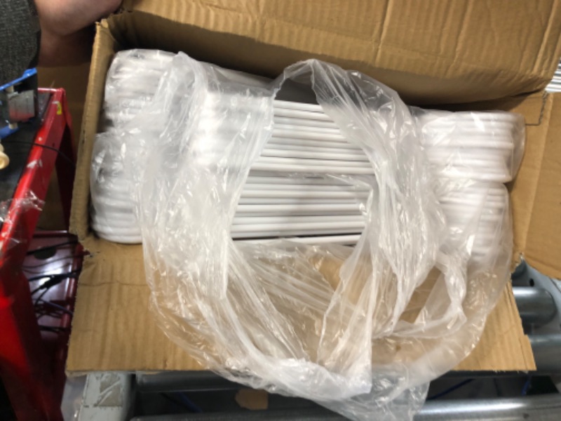 Photo 2 of (OPENED FOR INSPECTION)
White Standard Plastic Hangers (50 Pack) Durable Tubular Shirt Hanger