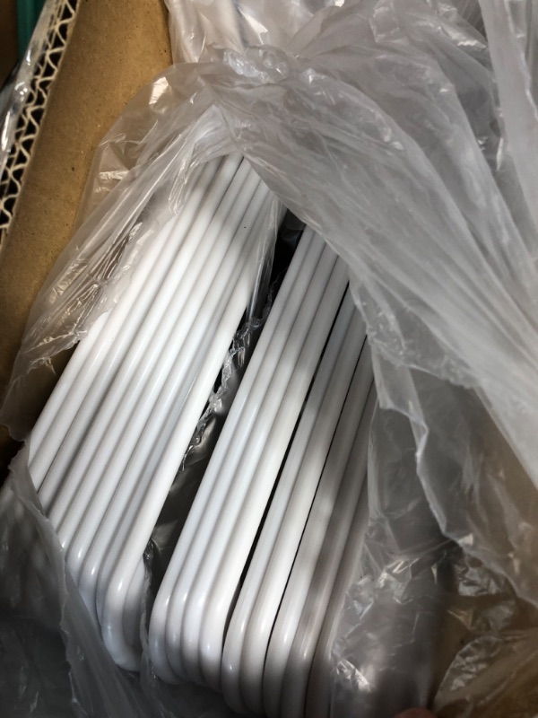 Photo 3 of (OPENED FOR INSPECTION)
White Standard Plastic Hangers (50 Pack) Durable Tubular Shirt Hanger