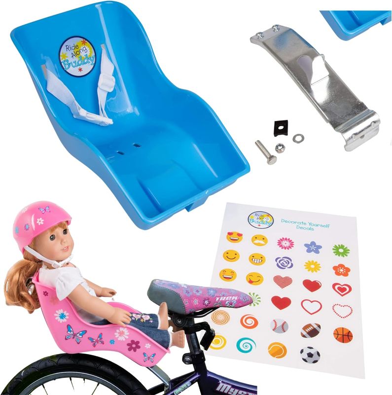 Photo 1 of (MISSING DECALS)
The Original Stuffed Animal and Doll Bicycle Seat (Blue)- Bike Attachment Accessory for American Girl and All 18"-22"