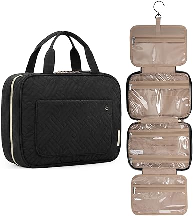 Photo 1 of BAGSMART Toiletry Bag Travel Bag with Hanging Hook, Water-resistant Makeup Cosmetic Bag Travel Organizer for Accessories