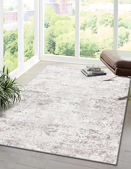 Photo 2 of Unique Loom Eos Collection Area Rug - Borealis 9' x 12' Rectangle (STONE GRAY/IVORY/BLUSH)