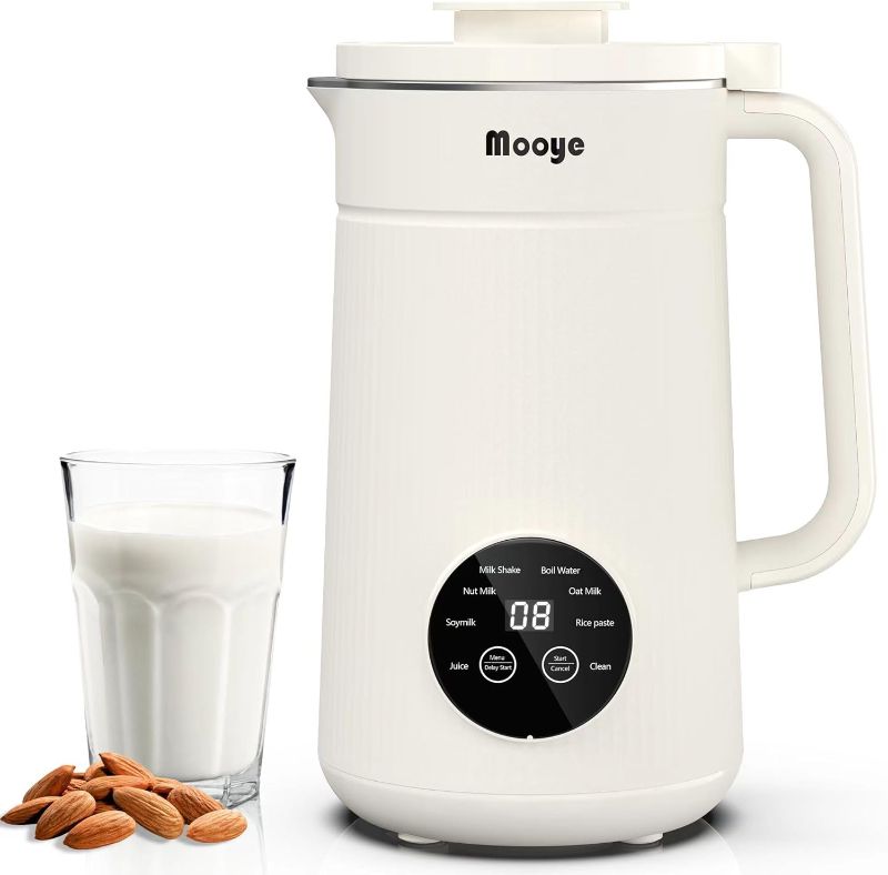 Photo 1 of (OPENED FOR INSPECTION)
Mooye 35oz Automatic Nut Milk Maker with Nut Milk Bag - Homemade Almond, 10 Blades, Oat, Soy Milk Machine Dairy-Free Beverages