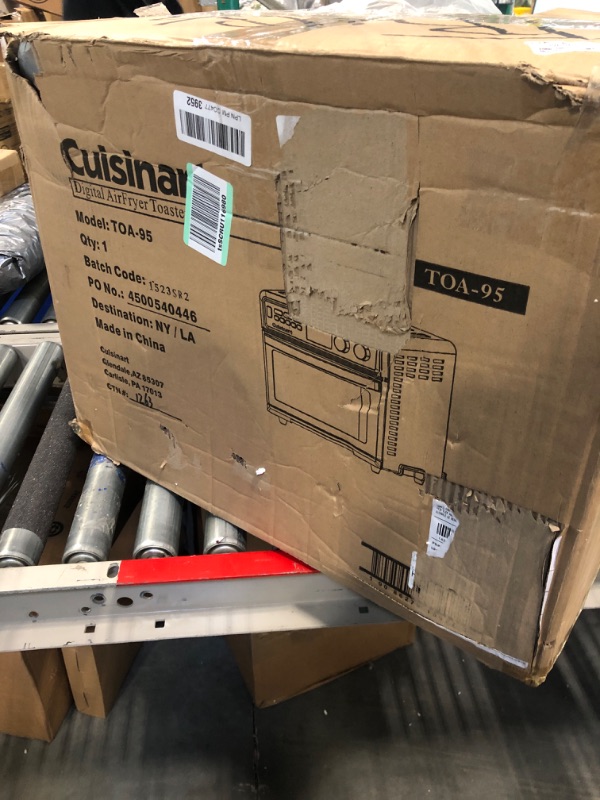 Photo 2 of ***DAMAGED***Cuisinart TOA-95 Digital AirFryer Toaster Oven, Premium 1800-Watt Oven with Digital Display and Controls – Extra-Large Capacity, Intuitive Programming and Adjustable Temperature, Stainless Steel Large Digital Airfryer TOA-95