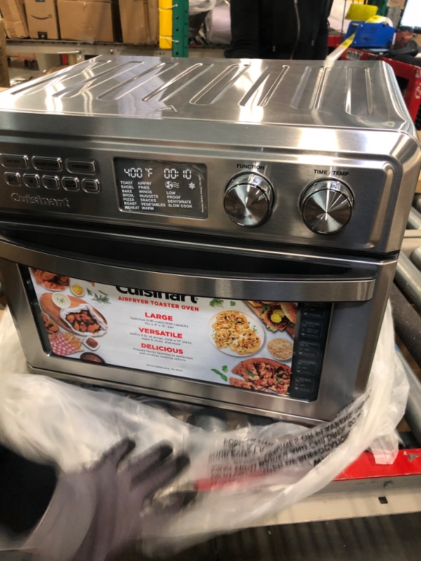 Photo 4 of ***DAMAGED***Cuisinart TOA-95 Digital AirFryer Toaster Oven, Premium 1800-Watt Oven with Digital Display and Controls – Extra-Large Capacity, Intuitive Programming and Adjustable Temperature, Stainless Steel Large Digital Airfryer TOA-95