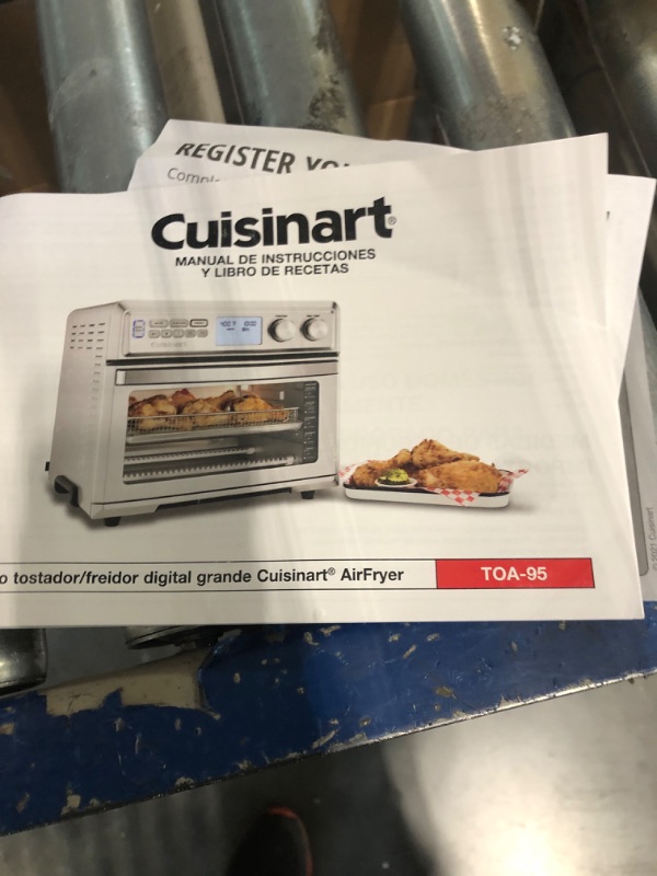 Photo 3 of ***DAMAGED***Cuisinart TOA-95 Digital AirFryer Toaster Oven, Premium 1800-Watt Oven with Digital Display and Controls – Extra-Large Capacity, Intuitive Programming and Adjustable Temperature, Stainless Steel Large Digital Airfryer TOA-95