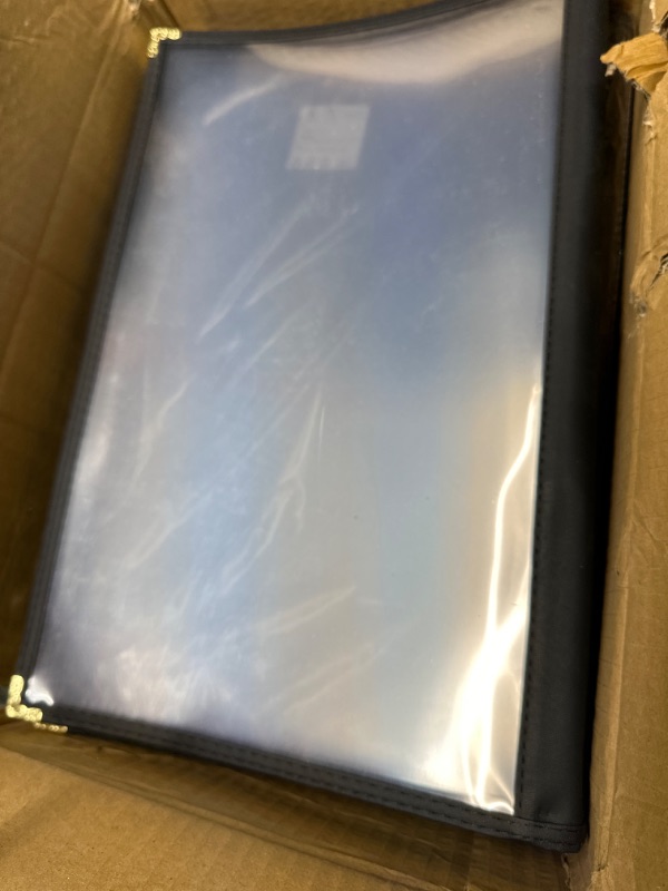 Photo 1 of **USED *** WeChef 30 Pack Restaurant Menu Covers 8.5 x 14 Book Style 3 Pages 6 Views Transparent Restaurant Menu Covers Holder Black 8.5 x 14" Black
