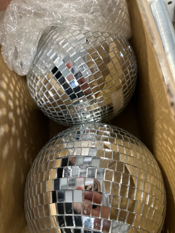 Photo 1 of 17 Pack Large Disco Ball Hanging Disco Ball Small Disco Ball Mirror Disco Balls Decorations for Party Wedding Dance and Music Festivals Decor Club Stage Props DJ Decoration (3.2 Inch)