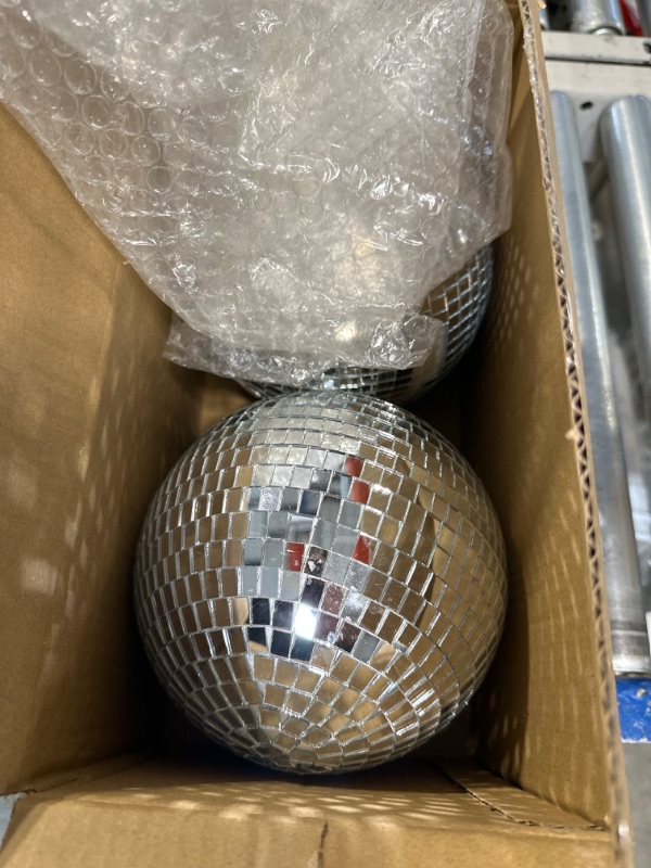 Photo 3 of 17 Pack Large Disco Ball Hanging Disco Ball Small Disco Ball Mirror Disco Balls Decorations for Party Wedding Dance and Music Festivals Decor Club Stage Props DJ Decoration (3.2 Inch)