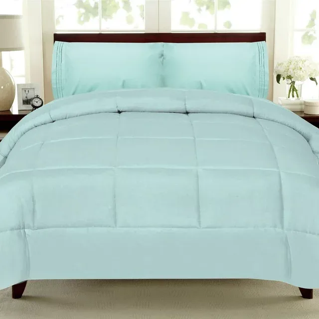 Photo 1 of All Seasons Down Alternative Comforter Solid Color Box Stitch - Queen