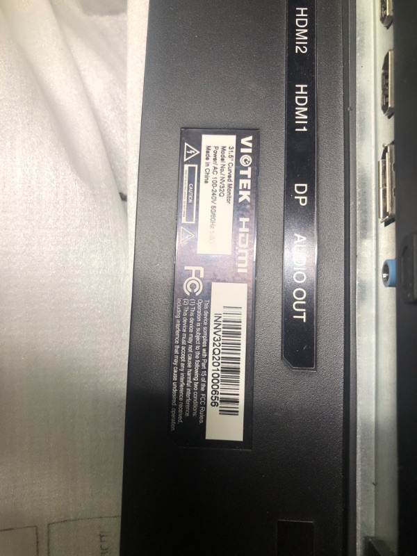 Photo 1 of **SEE PICS, DAMAGED ON RIGHT SIDE OF MONITOR, MISSING POWER CORD, UNABLE TO TEST**
***RECOMMENDED FOR PARTS ONLY ***
NV32Q True 4K 32-Inch 3840 x 2160p Curved Monitor - 3-Year Warranty (HDMI, DisplayPort)