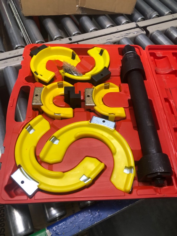 Photo 1 of FEXON McPherson Strut Spring Compressor Set Universal Interchangeable Fork Coil Extractor Tool Set with Yellow Protective Sleeve