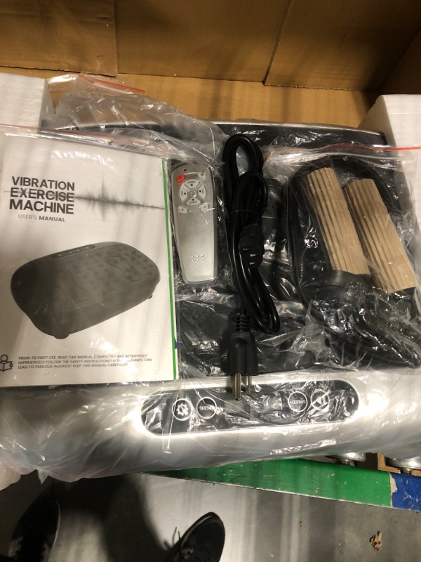 Photo 1 of EILISON Atom Vibration Plate Exercise Machine - Full Body Vibration Fitness Platform Equipment for Home & Travel Workout, Weight Loss, Toning & Wellness - Max User Weight 250lbs Silver