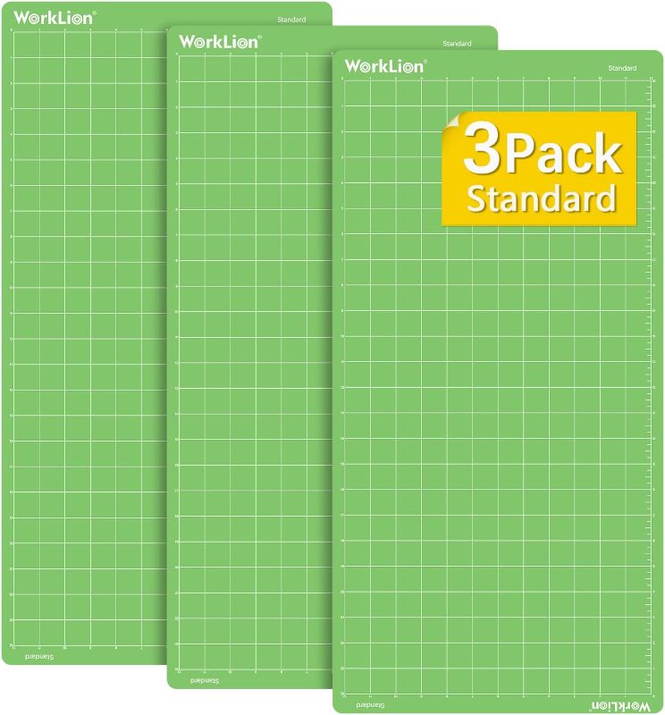 Photo 1 of WORKLION Cutting Mat Standard adhesive for Cricut: Cricut Explore One/Air/Air 2/Maker Standard Adhesive Sticky Non-Slip Durable PVC Grid Mat Cutting Board - Cutting Mat 12x24(Green)