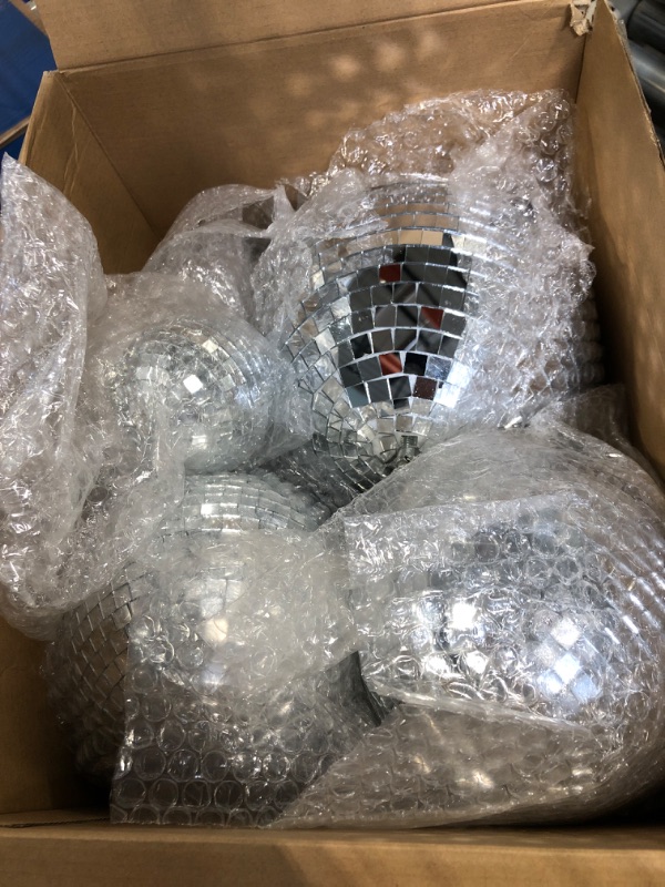 Photo 3 of 17 Pack Large Disco Ball Hanging Disco Ball Small Disco Ball Mirror Disco Balls Decorations for Party Wedding Dance and Music Festivals Decor Club Stage Props DJ Decoration (8, 6, 3.2 Inch)