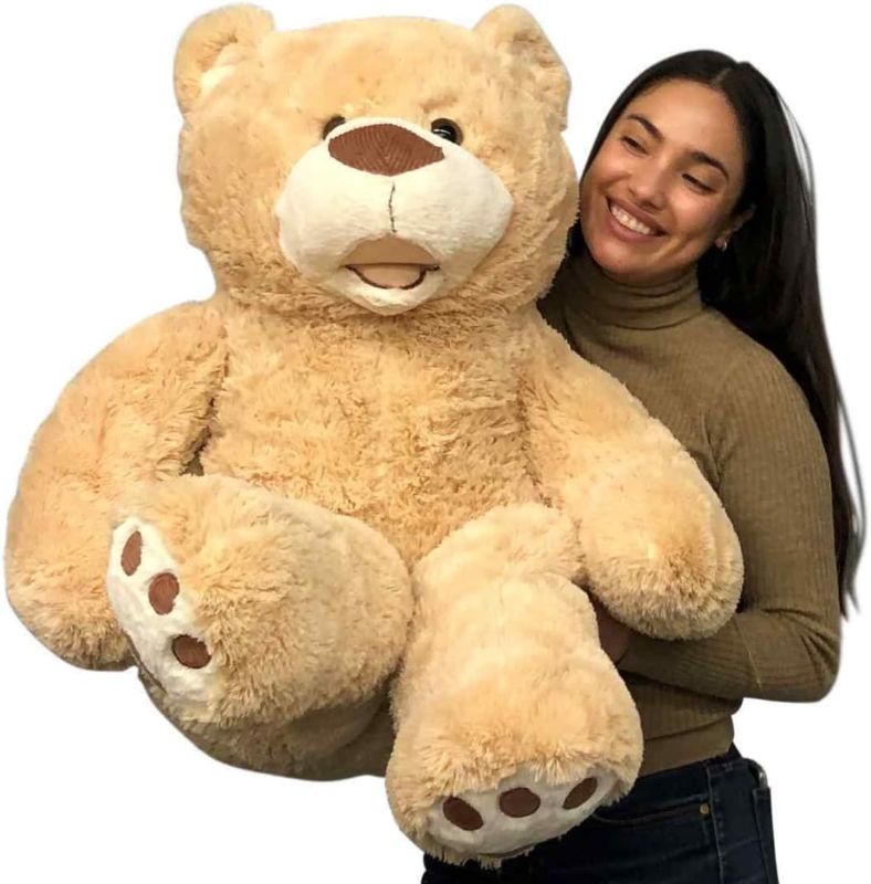 Photo 1 of Big Plush Giant 4 Foot Teddy Bear 48 Inches 122 cm Soft Huge Stuffed Animal Beige Color
