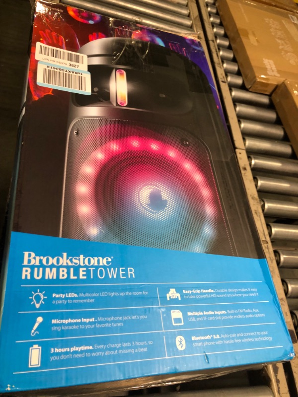 Photo 3 of Brookstone Rumble Tower Wireless LED Speaker