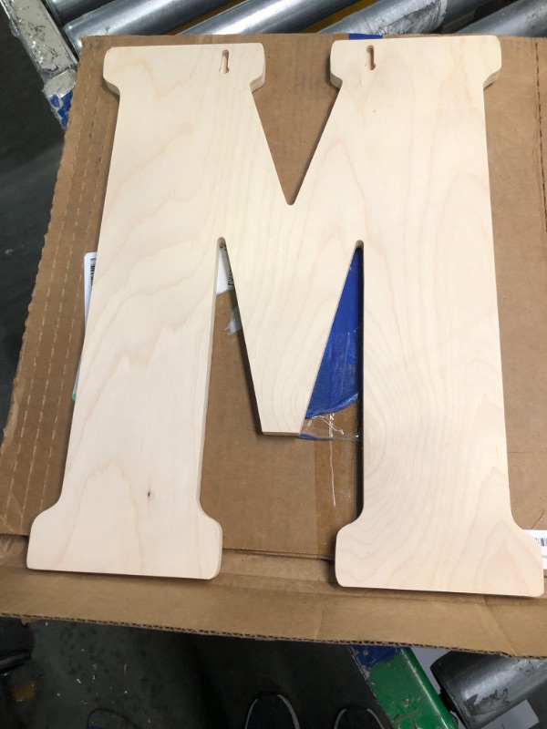 Photo 2 of 18 in. Letter M, Unfinished Vintage Monogram Wood Letter. for Your DIY Decor Such as Door Hanger, Wall Decor, Alphabet for Birthday, Wedding (M) 18" Tall - Letter M