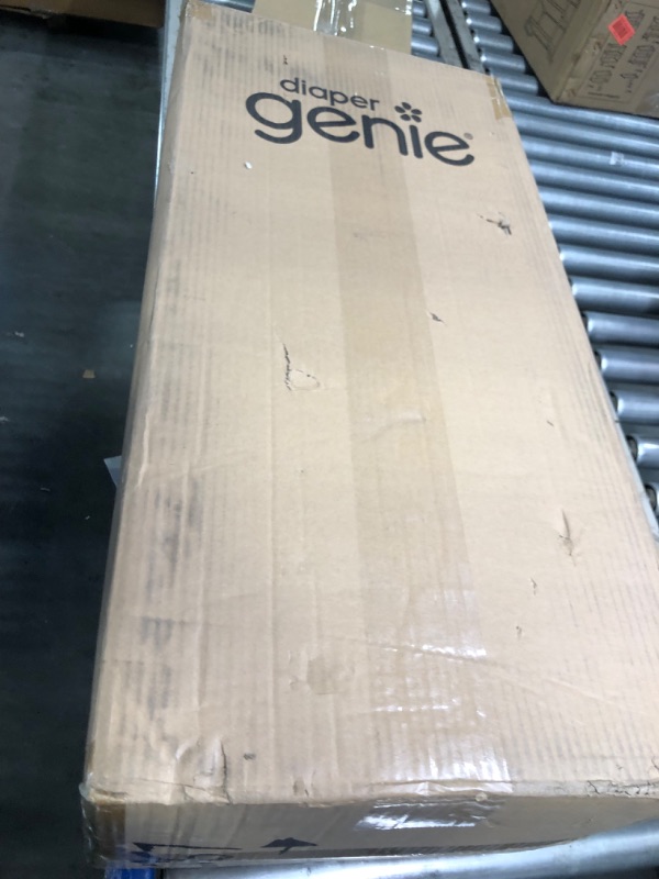 Photo 1 of Diaper Genie Platinum Pail (Lilly White) is Made of Durable Stainless Steel and Includes 1 Easy Roll Refill with 18 Bags That can Last up to 5 Months.
