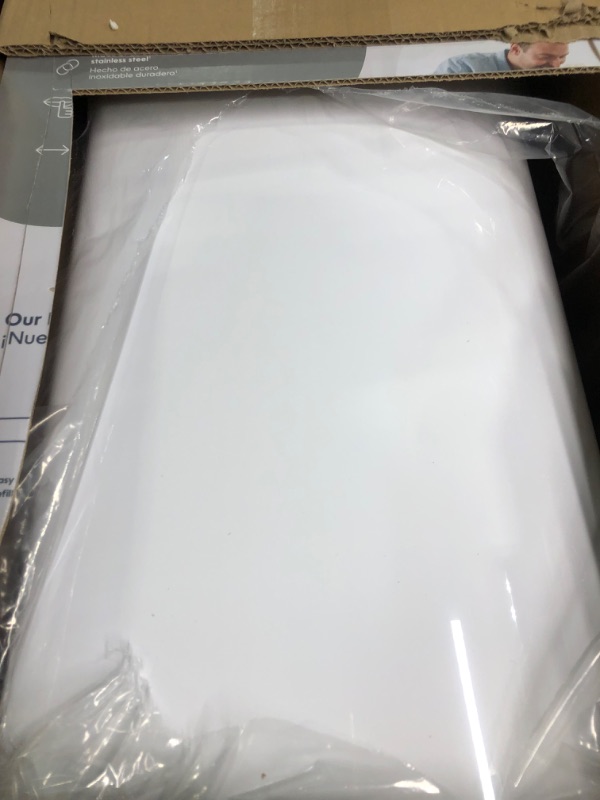 Photo 1 of Diaper Genie Platinum Pail (Lilly White) is Made of Durable Stainless Steel and Includes 1 Easy Roll Refill with 18 Bags That can Last up to 5 Months.