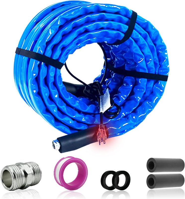 Photo 1 of 15FT Heated Water Hose for RV,-20 ? Antifreeze Heated Fresh Water Hose with Adapter for Connection to Either End of Hose,for RV/Camper/Home/Garden, RV Accessories