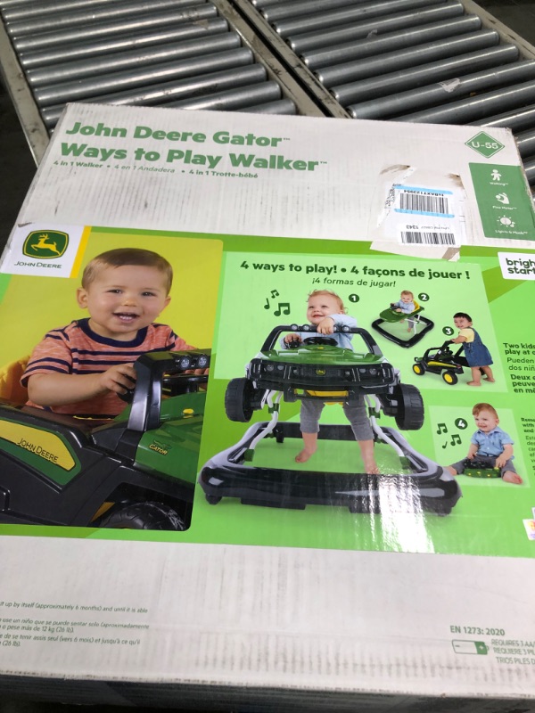 Photo 3 of Bright Starts John Deere Gator Ways to Play 4-in-1 Baby Activity Push Walker, Green, Age 6 Months+