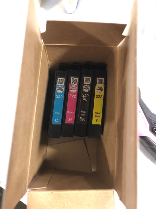 Photo 1 of Epson T222 Standard-Capacity Color and High-Capacity Black Multi-Pack & T222 Black Ink Cartridge, Standard Capacity Ink Cartridges + Ink Tank, Standard Capacity