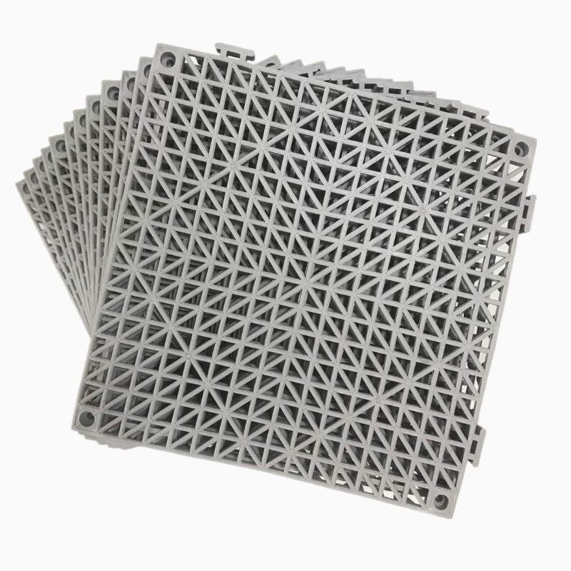 Photo 1 of 12 Pack Modular Interlocking Cushion 11.5" x 11.5" Mat Floor Tile Mats Drain Pool Patio Balcony Yard Pet Area Washer Pad(Gray)