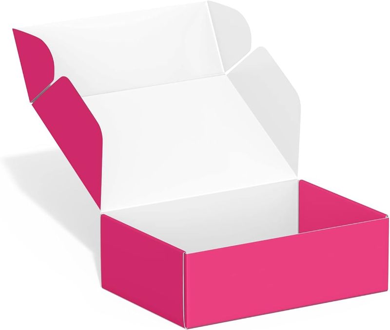 Photo 1 of 50 Pack 4"x6"x2" Shipping Boxes, Corrugated Cardboard Small Box Mailer, Shipping Boxes for Small Business for Gift Packing- TONESPAC (4"x6"x2", Hot-Pink)