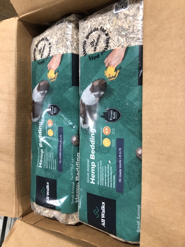 Photo 2 of All Walks Animal Bedding - Sustainably Sourced & Biodegradable Pet Bedding Made of 100% Natural Hemp Fiber - Superior Odor Control, Pesticide & Chemical Free - American Farms (40L)