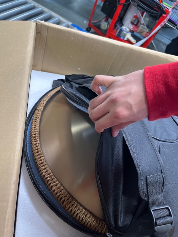 Photo 1 of 10 Notes Handpan Drums, 22 inches D Minor Hand-forged HandDrum, Percussion Instrument for Performance, Meditation and Relaxation