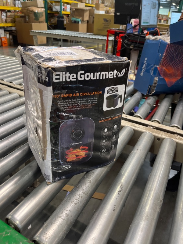 Photo 1 of Elite Gourmet EAF1121BG Personal 1.1 Qt. Compact Space Saving Electric Hot Air Fryer Oil-Less Healthy Cooker, Timer & Temperature Controls, 1000W 1.1 Quart Blue Gray