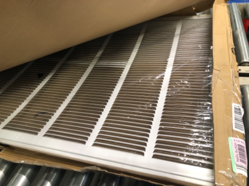 Photo 3 of 24" X 24 Steel Return Air Filter Grille for 1" Filter - Easy Plastic Tabs for Removable Face/Door - HVAC DUCT COVER - Flat Stamped Face - White [Outer Dimensions: 26 5/8" X 26 5/8"]
