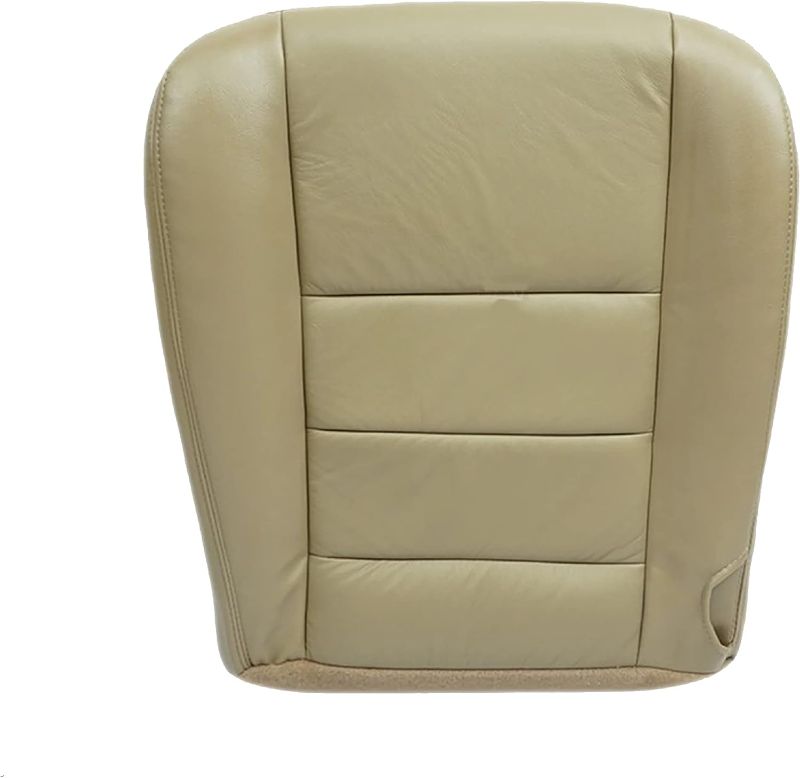 Photo 1 of 2003 2004 2005 2006 2007 Ford F250 F350 Lariat Synthetic Leather Seat Cover Replacement, Vinyl Seat Cover Compatible Ford F250 F350 (Driver Bottom, Medium Parchment Tan)
