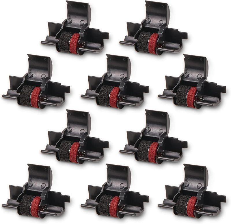Photo 1 of 10 Pack Compatible Ribbon Replacement for IR40T IR-40T CP13 MP-12D Use with Sharp EL-1750V, EL-1801V,HR-100TM,HR-170RC,Canon P23-dhv CP13 Printer (Black and Red, Individually Sealed)
