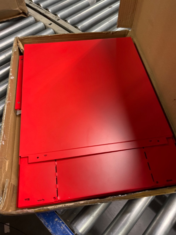 Photo 1 of HollyHOME 3-Drawer Mobile Classification Storage Cabinet, Under Desk Mini File Cabinet, Metal Storage Cabinet with Casters for Home and Office, Red Red 3 Drawer