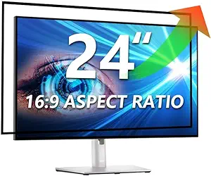 Photo 1 of Halloive ?2 Pack? Computer Privacy Screen 24 Inch for 16:9 Widescreen Monitor, Removable Eye Protection Anti Glare Blue Light Computer Screen Privacy Shield, Anti Spy Screen Protector Film 24 in