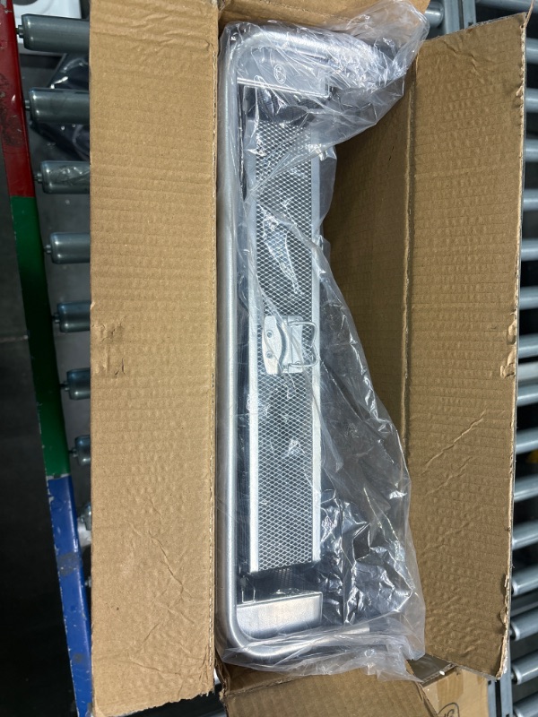 Photo 1 of WALI Metal Mesh Monitor Riser Desktop Stand with Drawer and Side Storage Pockets for Computer, Laptop, LED, LCD, OLED Flat Screen Display, and Printer (STT005-S), Silver