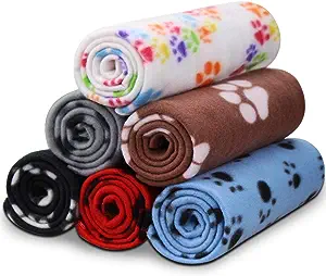 Photo 1 of Comsmart Warm Paw Print Blanket/Bed Cover for Dogs and Cats, 6 Pack of 24x28 Inches