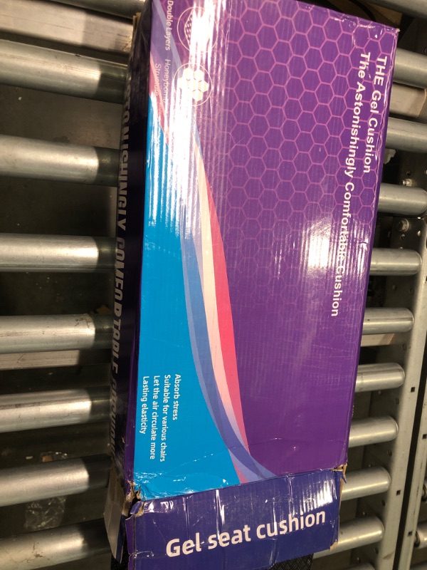 Photo 1 of Gel Seat Cushion, Cooling seat Cushion Thick Big Breathable Honeycomb Design Absorbs Pressure Points Seat Cushion with Non-Slip Cover Gel Cushion for Office Chair Home Car seat Cushion for Wheelchair Blue