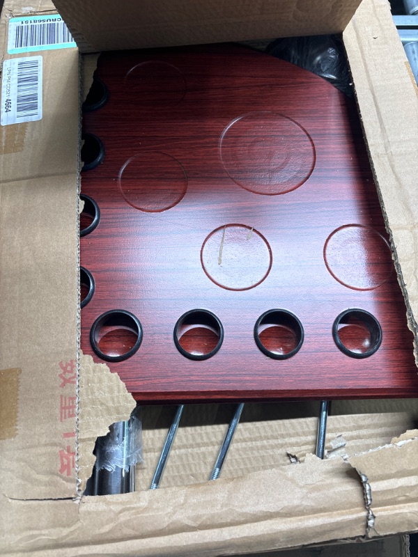 Photo 1 of ***FOR PARTS ONLY***

Lineslife Corner Cue Rack Only, 8 Pool Stick Holder Floor Stand, Easy to Assemble, OAK Wood Material Billiard Cue Rack for Billiard Room,Pool Hall,Bar Room,Game Room,14.8x14.8x20.1 Inches 8 Pool Brown Corner