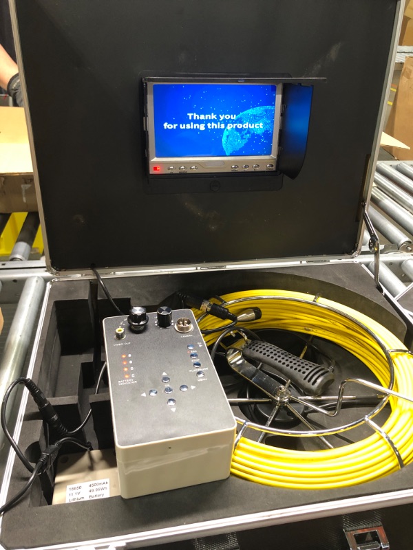 Photo 1 of Sewer Camera Pipe Inspection Video Camera with 7 in Color LCD Display Drain Pipe Sewer Inspection System IP68 Waterproof DVR Pipeline Inspection Camera with 512Hz Receiver (US US Plug 50m/164.0ft
*****no use manual in side*****