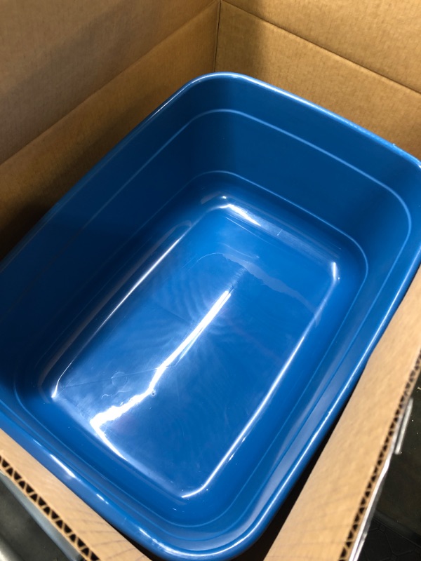 Photo 3 of **USED** Petmate Cat Litter Box - High Capacity, Open Litter Box for Large Cats - Blue Giant