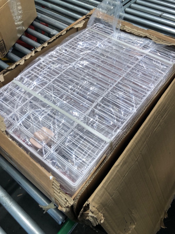Photo 1 of 4-Tier Wire Cat Cage Playpen Kennel, Cat Catios Large Space 30 x 20 x 52.5 Inches for 1-3 Cats, Pink Cat Crate with 3 Platforms 3 Front Doors 2 Ramp Ladders Medium - 52.4"H x 30"L x 20"W