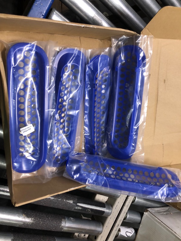 Photo 1 of Front Grille Mesh Inserts & Headlight Cover for Jeep Wrangler JK JKU Sport Freedom Rubicon Sahara Unlimited 2007-2018 Exterior Accessories Clip-in Grille Guard Headlight Bezels Trim (Matte Blue)
