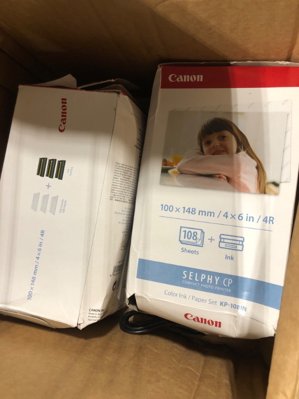 Photo 5 of Canon SELPHY CP1300 Compact Photo Printer (Black) with WiFi w/ 2X Color Ink and Paper Set