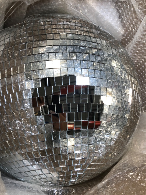 Photo 3 of Disco Ball, 16 inch Mirror Ball Large Disco Ball, Hanging Disco Ball for Party Decoration DJ Club Stage Bar Wedding Holiday Christmas