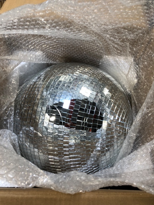 Photo 2 of Disco Ball, 16 inch Mirror Ball Large Disco Ball, Hanging Disco Ball for Party Decoration DJ Club Stage Bar Wedding Holiday Christmas