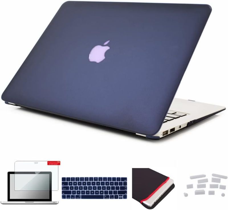 Photo 1 of Se7enline New MacBook Pro 15 inch Case Plastic Hard Case for Mac Book Pro 15 inch A1707/A1990 with Touch Bar 2016/2017/2018 Keyboard Cover, Laptop Sleeve, Screen Protector, Dust Plug, Navy Peony/Blue